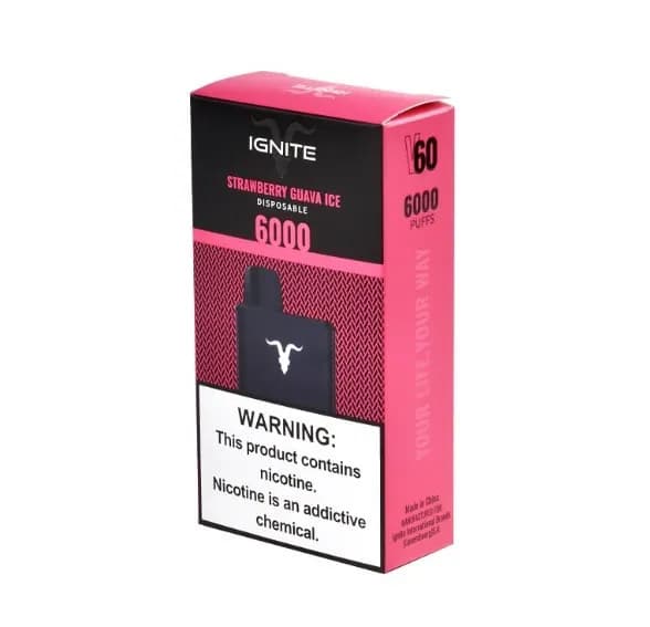 Strawberry Guava Ice – V60 – 6000 Puffs – Ignite – Pod Descartável